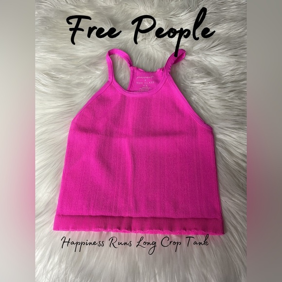 Free People Tops - Free People Happiness Runs Long Crop Tank PINK